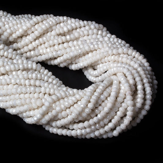 4mm Mystic White Quartz faceted rondelle beads 13 inch 122 pieces