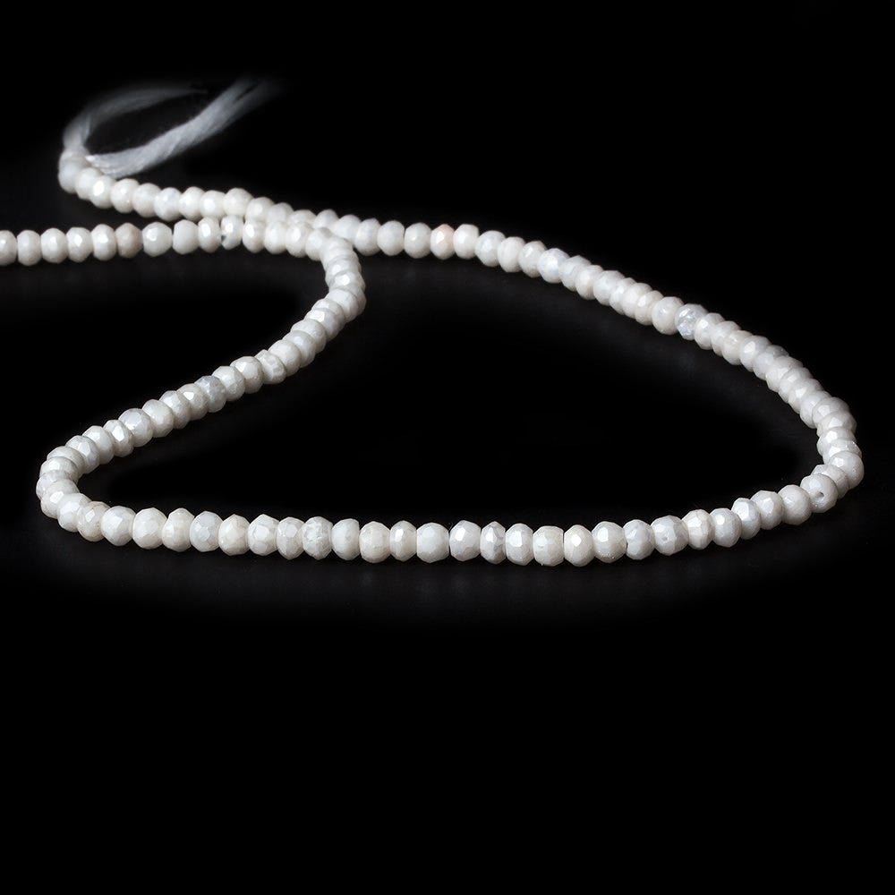 4mm Mystic White Quartz faceted rondelle beads 13 inch 122 pieces