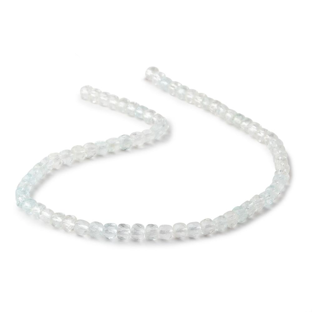 4mm Natural Topaz Micro Faceted Cube Beads 12 inch 70 pieces