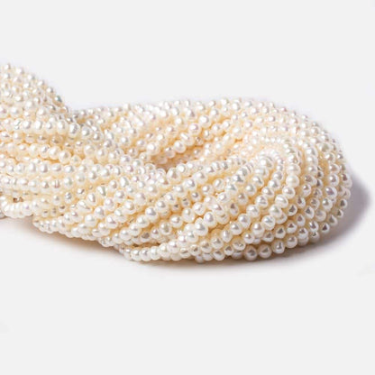 4mm Off White side drilled Baroque Freshwater Pearls 16 inch 122 pieces