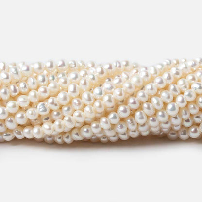 4mm Off White side drilled Baroque Freshwater Pearls 16 inch 122 pieces