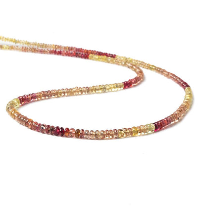 4mm Orange and Yellow Sapphire Plain Rondelle Beads 18 inch 200 pieces