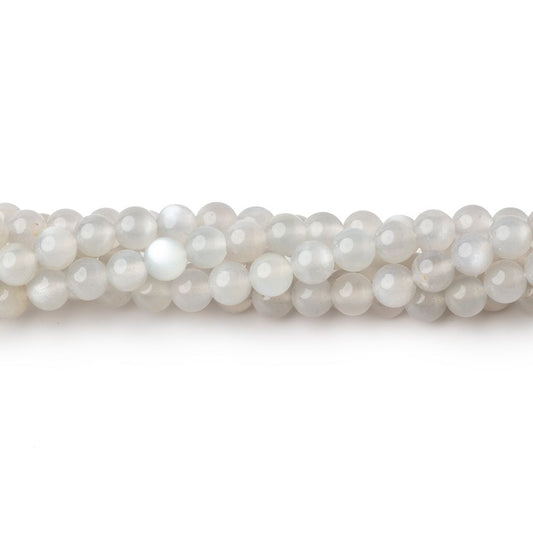 4mm Pale Grey Moonstone Plain Rounds 16 inch 100 Beads