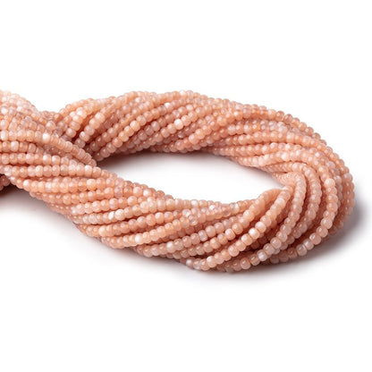 4mm Peach Moonstone Plain Rondelles 16 inch 135 Beads