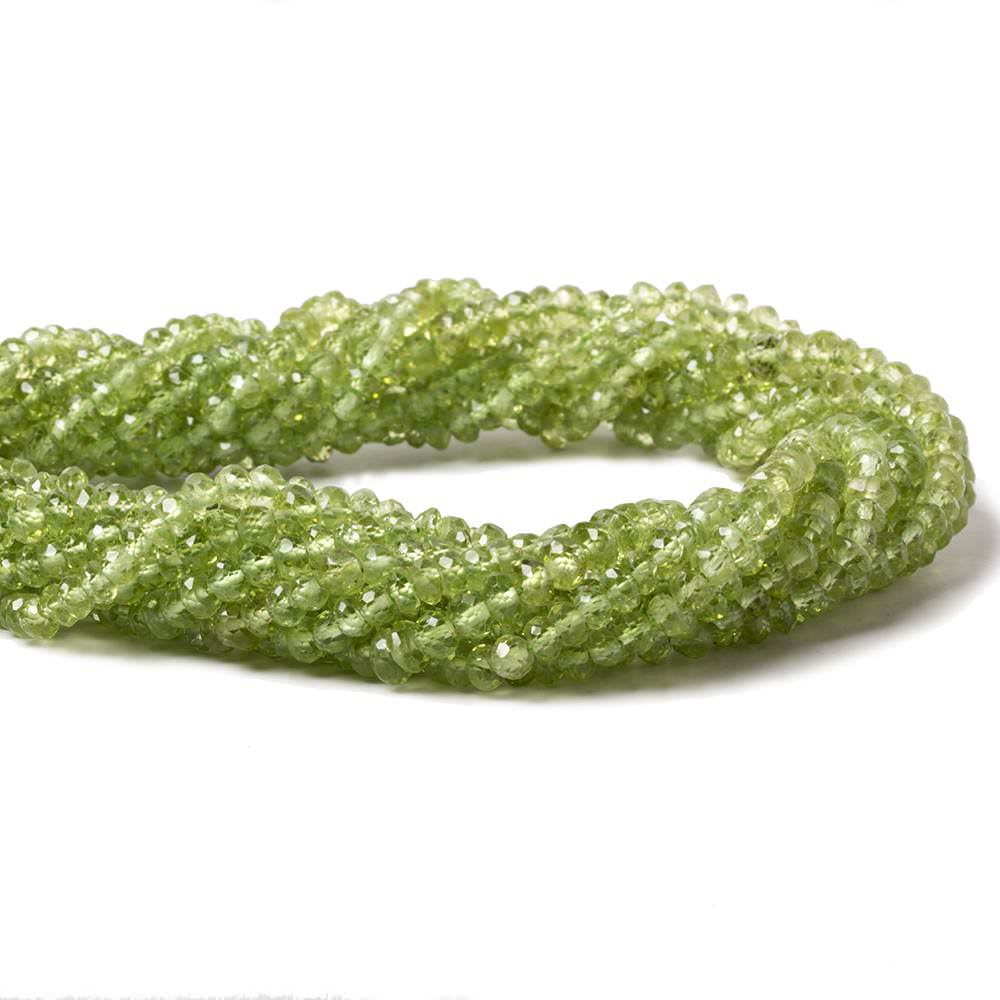 4mm Peridot Faceted Rondelle 14 inch 150 pieces