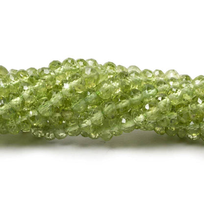 4mm Peridot Faceted Rondelle 14 inch 150 pieces
