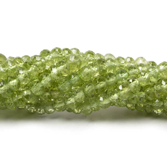 4mm Peridot Faceted Rondelle 14 inch 150 pieces