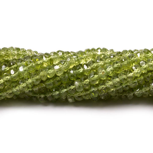 4mm Peridot Faceted Rondelle Beads 13 inch 120 pieces