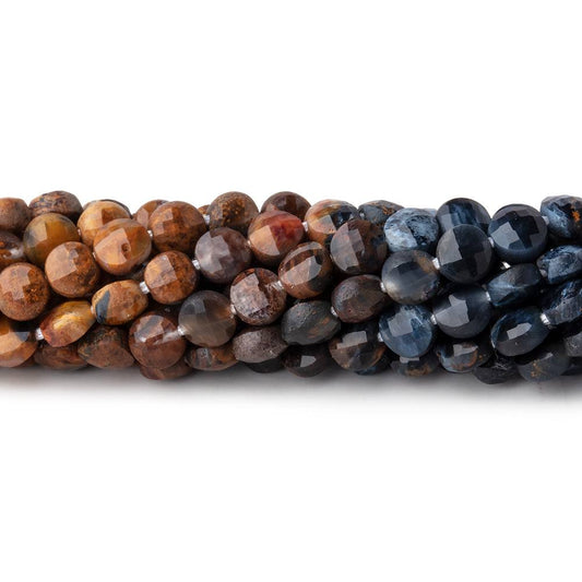 4mm Pietersite Checkerboard Calibrated Faceted Coins 12 inch 80 beads A