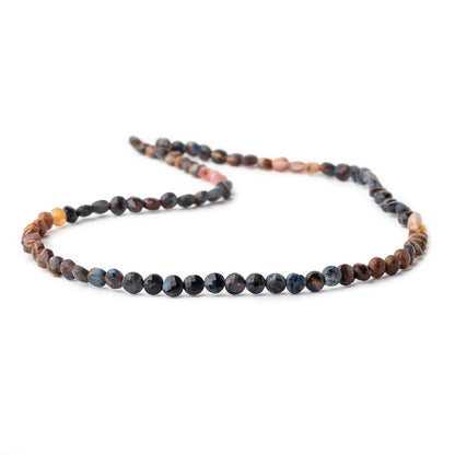 4mm Pietersite Checkerboard Calibrated Faceted Coins 12 inch 80 beads A
