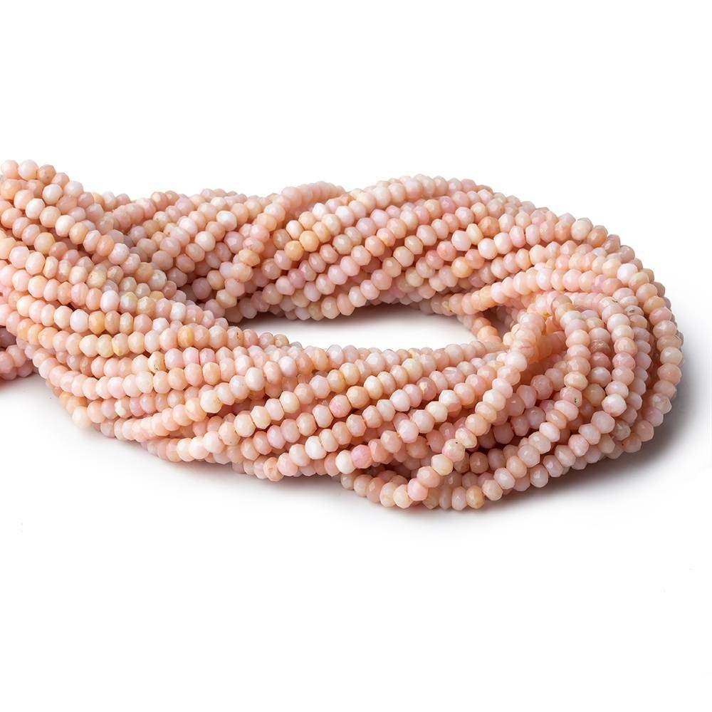 4mm Pink Peruvian Opal faceted rondelle beads 13 inch 125 pieces
