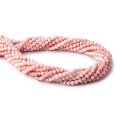 4mm Pink Peruvian Opal Plain Round Beads 15.75 inch 95 pieces