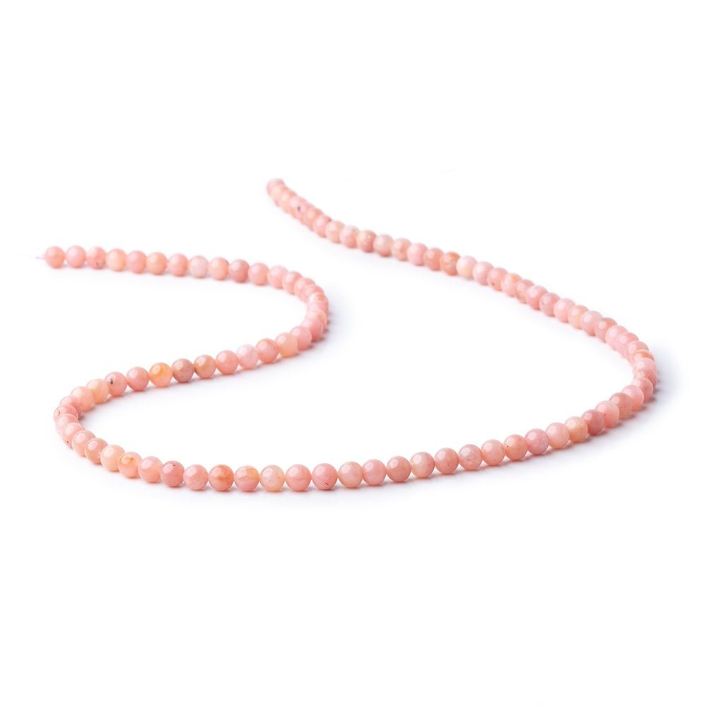 4mm Pink Peruvian Opal Plain Round Beads 15.75 inch 95 pieces