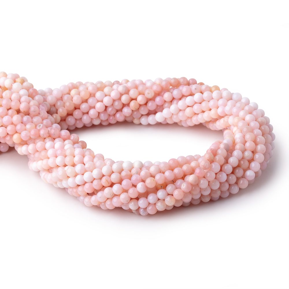 4mm Pink Peruvian Opal Plain Round Beads 16 inch 100 pieces