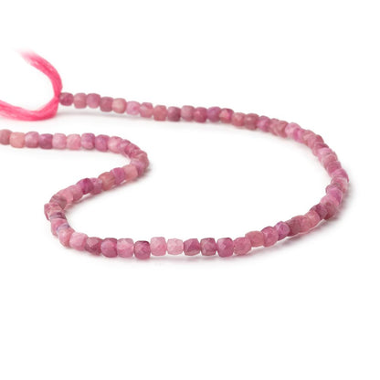 4mm Pink Tourmaline Micro Faceted Cube Beads 12 inch 80 pieces
