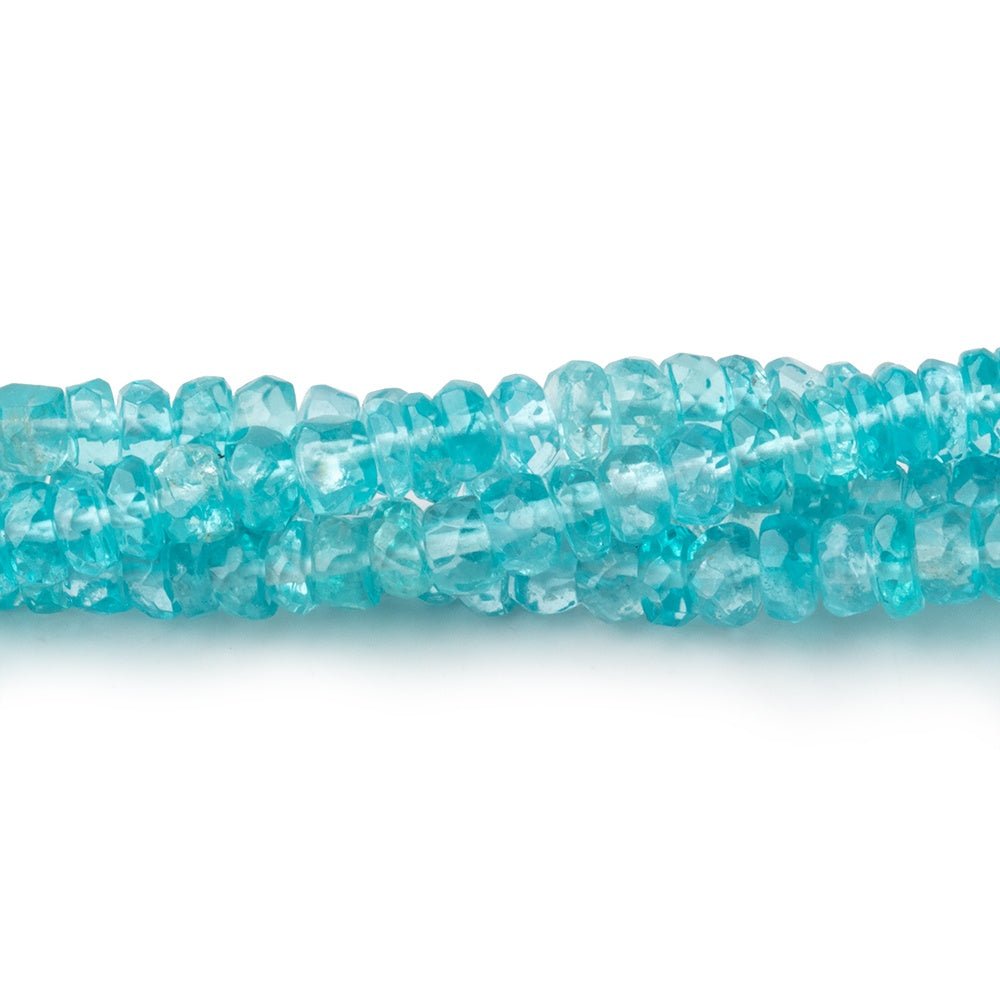4mm Pool Blue Apatite Faceted Rondelle Beads 18 inch 220 pieces