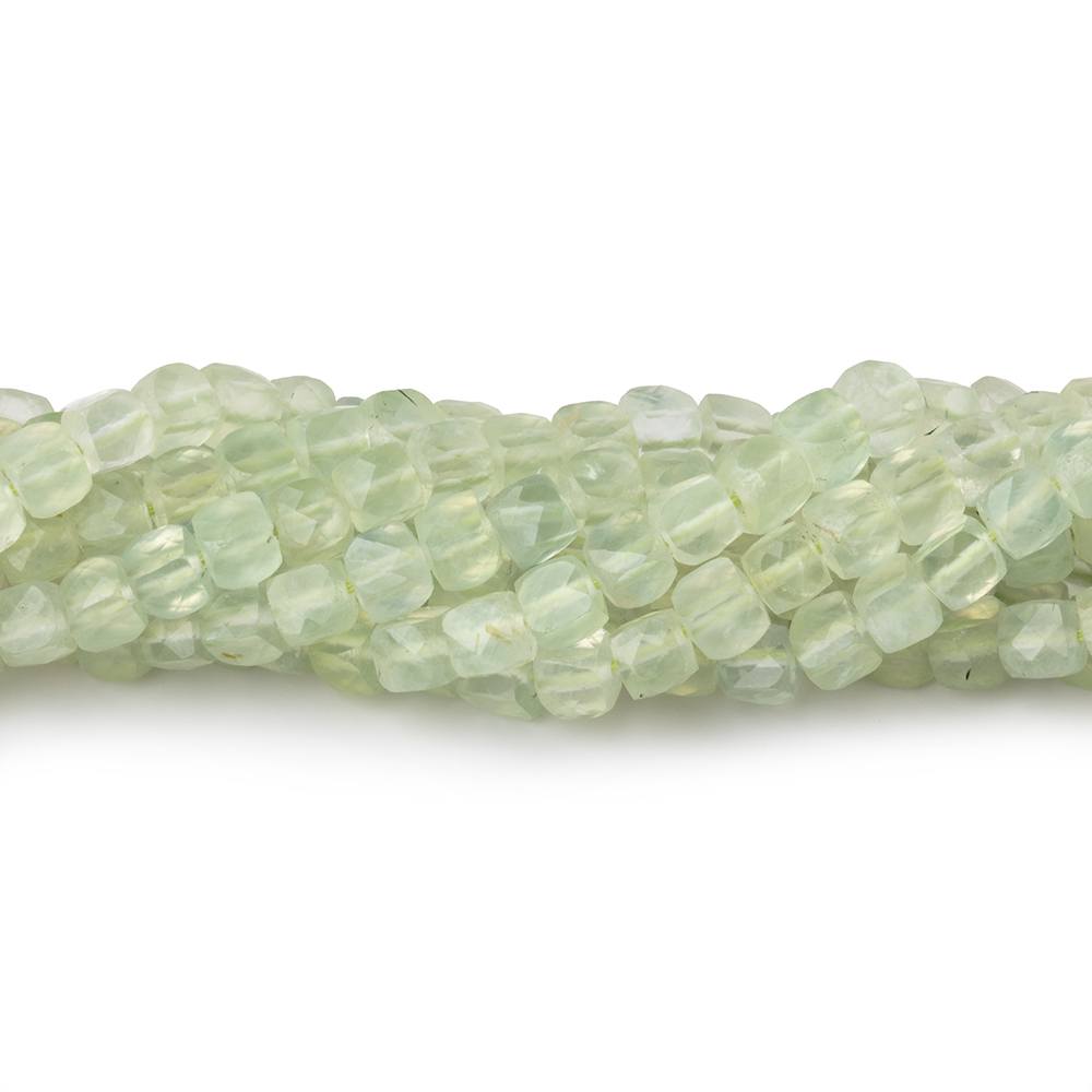 4mm Prehnite Micro Faceted Cube Beads 12 inch 80 pieces
