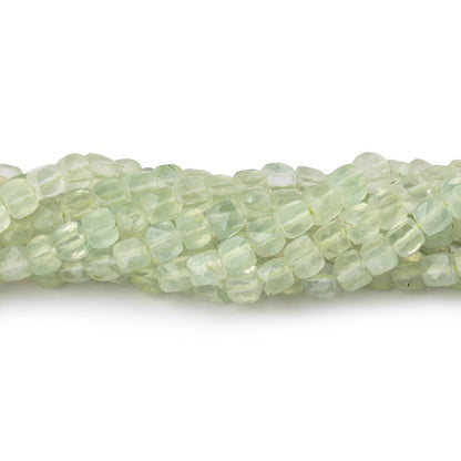 4mm Prehnite Micro Faceted Cube Beads 12 inch 80 pieces