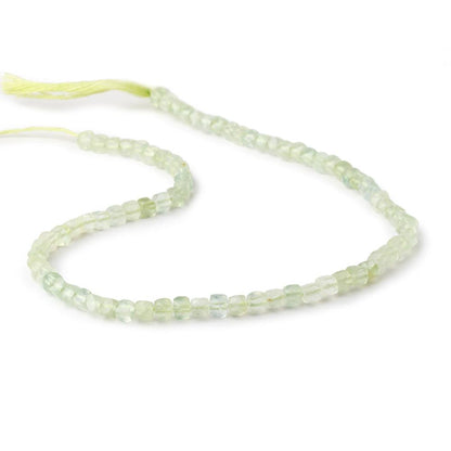 4mm Prehnite Micro Faceted Cube Beads 12 inch 80 pieces