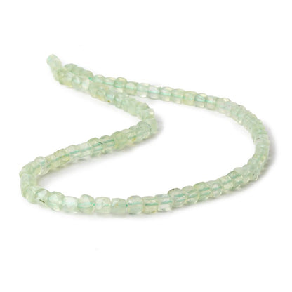 4mm Prehnite micro faceted cubes 12 inch 80 beads