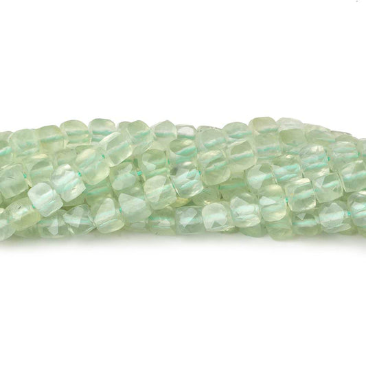 4mm Prehnite micro faceted cubes 12 inch 80 beads