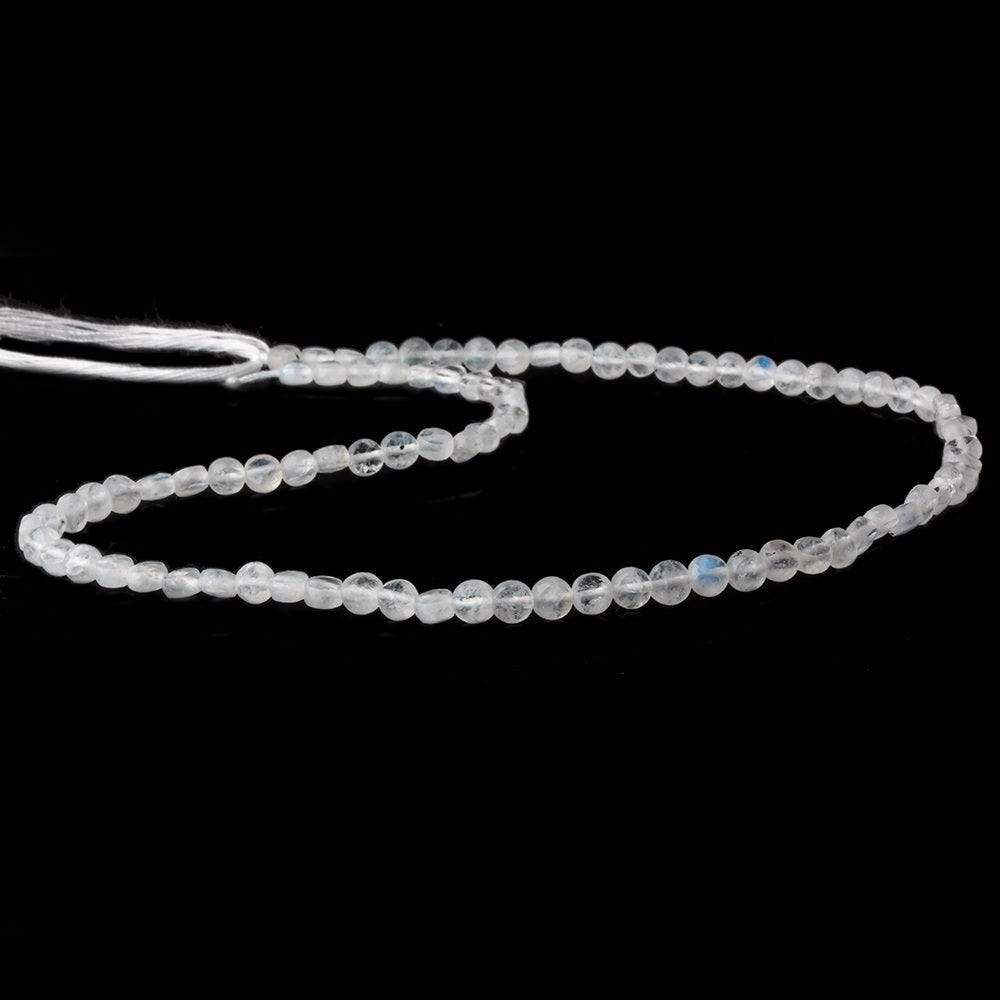 4mm Rainbow Moonstone checkerboard calibrated faceted coins 12.5 inch 85 beads AAA