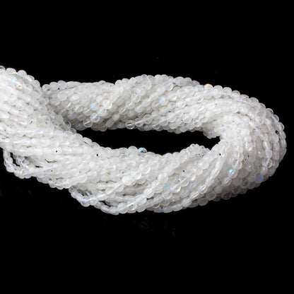 4mm Rainbow Moonstone checkerboard calibrated faceted coins 12.5 inch 85 beads AAA