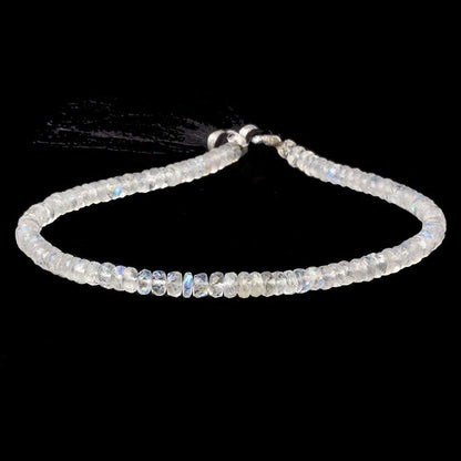 4mm Rainbow Moonstone Faceted Rondelle Beads 10 inch 105 beads AAA