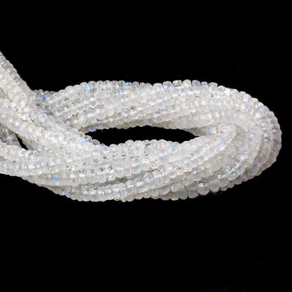 4mm Rainbow Moonstone Faceted Rondelle Beads 10 inch 105 beads AAA
