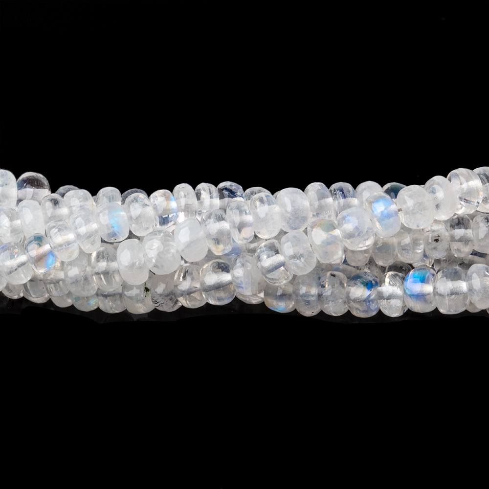 4mm Rainbow Moonstone Plain Rondelle Beads 16 inch 142 pieces AA