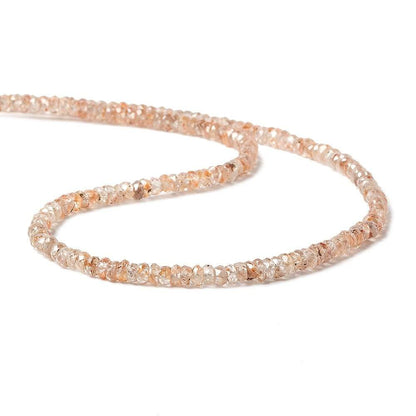 4mm Rose and Champagne Zircon Faceted Rondelle Beads 14 inch 180 pieces