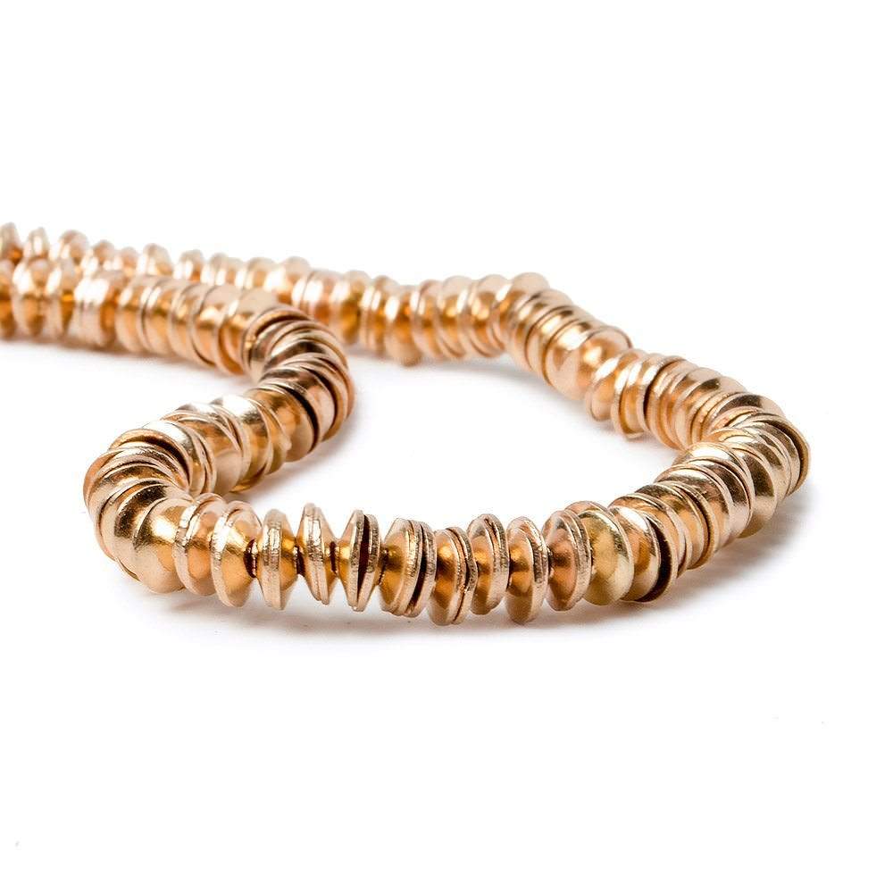 4mm Rose Gold plated Copper plain Bead Cap 8 inch 228 pieces