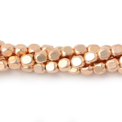 4mm Rose Gold plated Copper Plain Cube 8 inch 52 Beads
