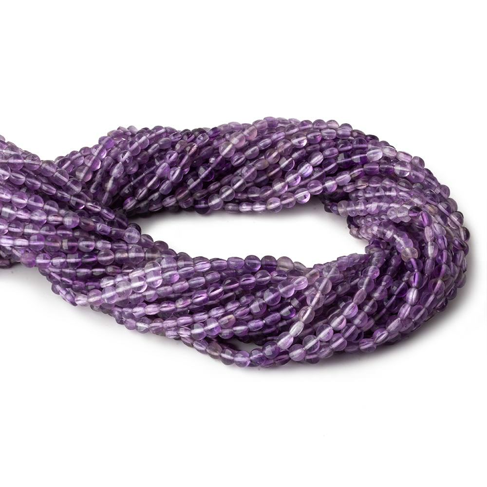 4mm Shaded Amethyst checkerboard calibrated faceted coins 12.5 inch 85 beads AAA