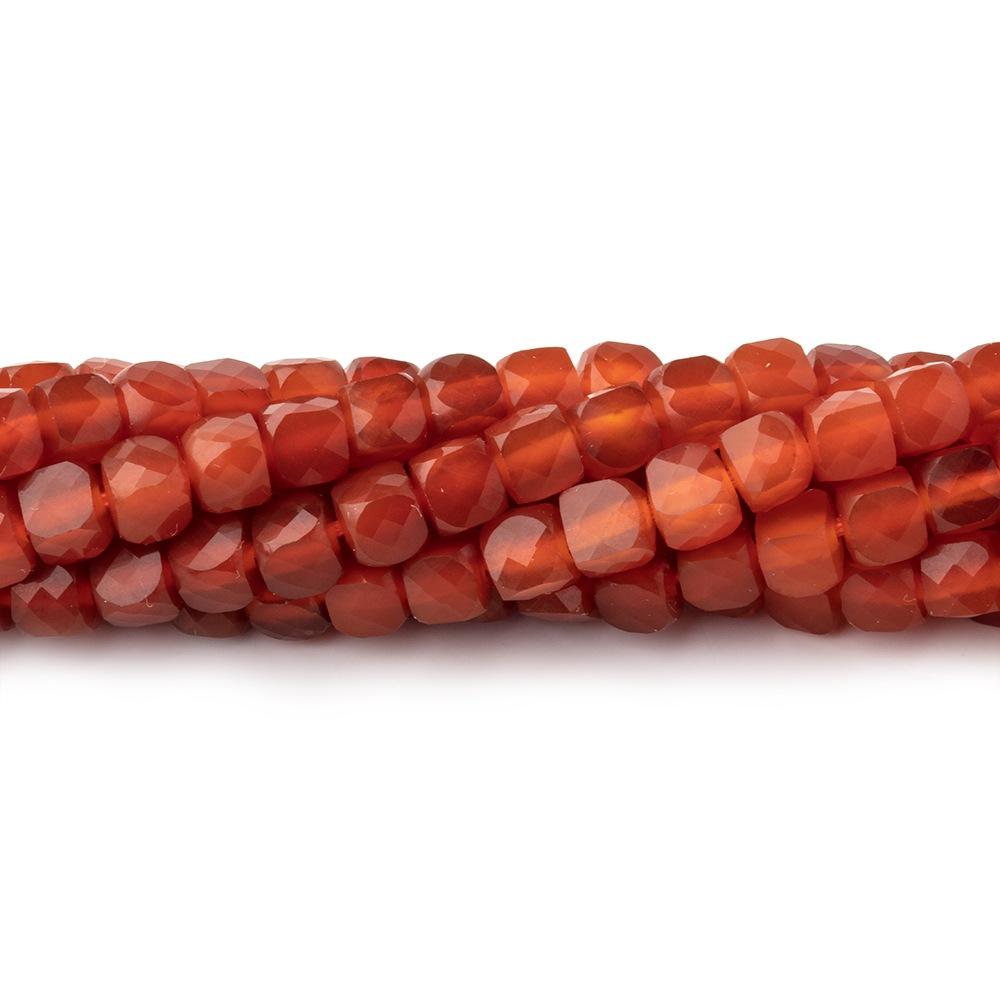 4mm Shaded Carnelian Micro Faceted Cube Beads 12 inch 80 pieces