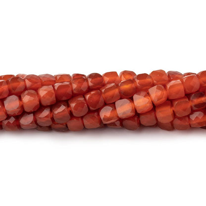 4mm Shaded Carnelian Micro Faceted Cube Beads 12 inch 80 pieces