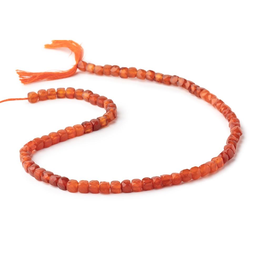 4mm Shaded Carnelian Micro Faceted Cube Beads 12 inch 80 pieces