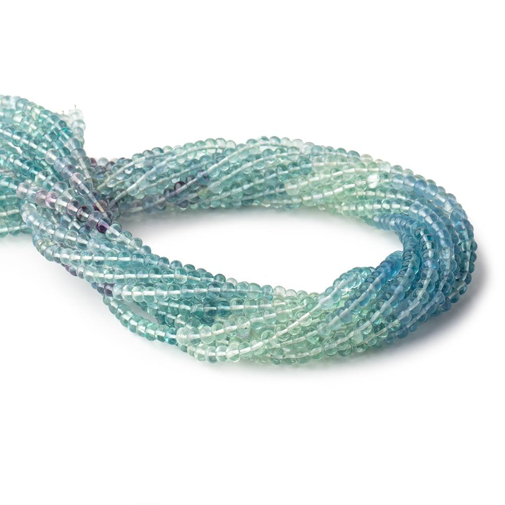 4mm Shaded Fluorite Plain Rondelle Beads 12.75 inch 113 pieces