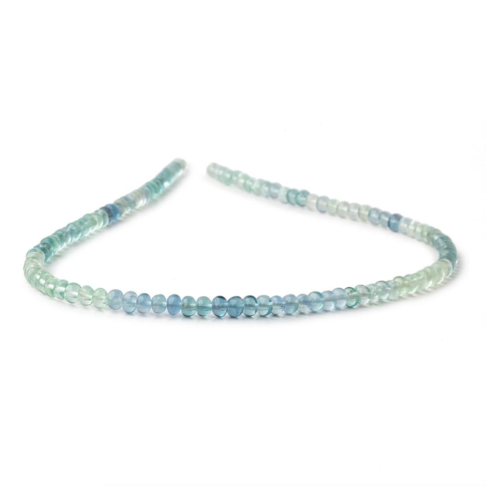 4mm Shaded Fluorite Plain Rondelle Beads 12.75 inch 113 pieces