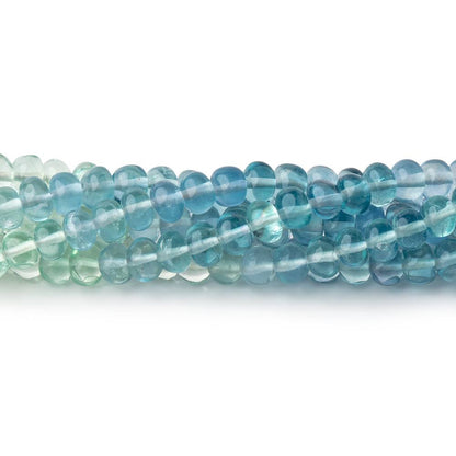 4mm Shaded Fluorite Plain Rondelle Beads 12.75 inch 113 pieces