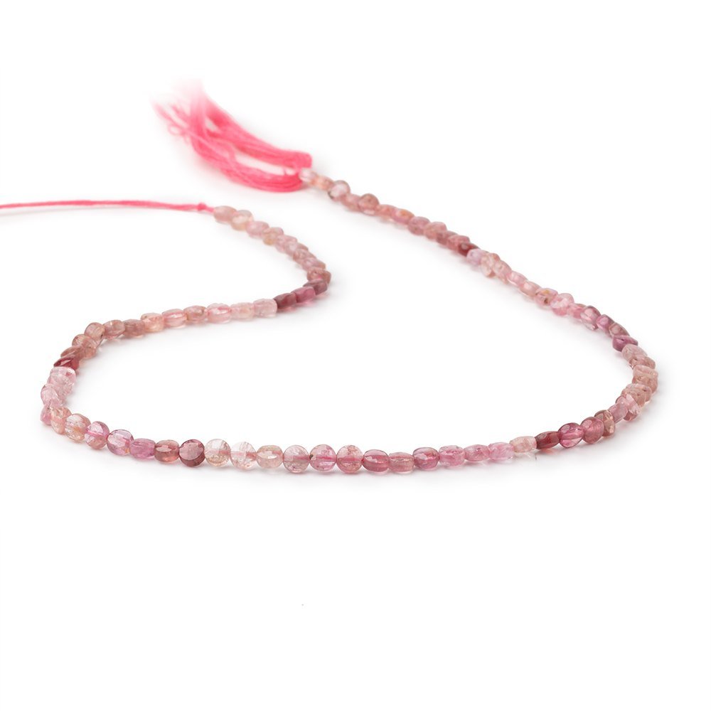 4mm Shaded Magenta Spinel Checkerboard Faceted Calibrated Coins 12.5 inch 86 Beads AA