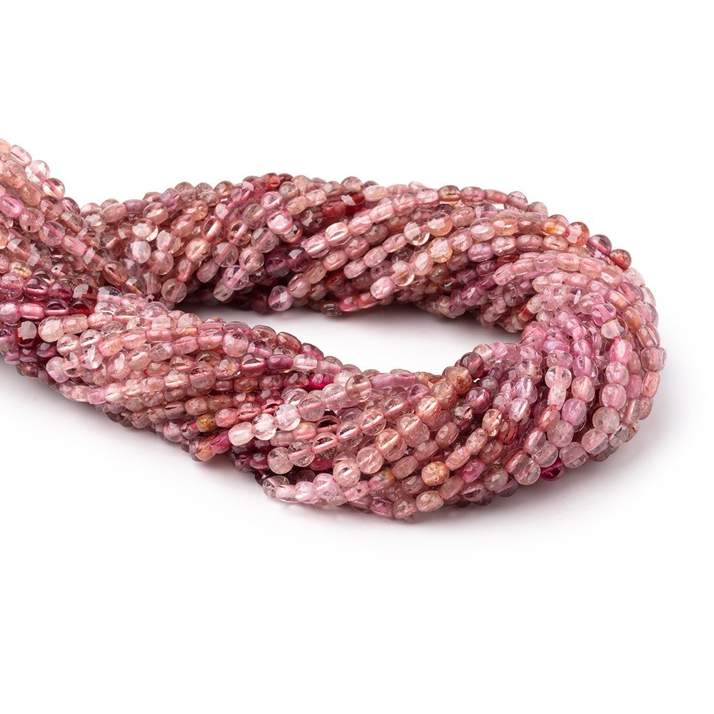 4mm Shaded Magenta Spinel Checkerboard Faceted Calibrated Coins 12.5 inch 86 Beads AA