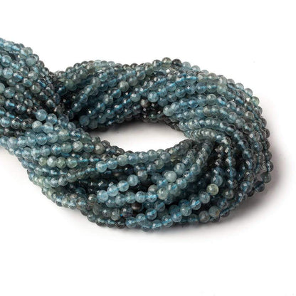 4mm Shaded Moss Aquamarine micro faceted round beads 13 inch 81 pieces