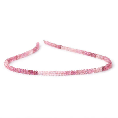 4mm Shaded Pink Tourmaline Faceted Rondelle 14 inch 154 Beads AA
