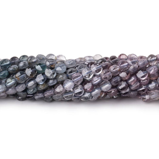 4mm Shaded Purple & Violet Spinel Checkerboard Faceted Calibrated Coins 12.5 inch 86 Beads AA