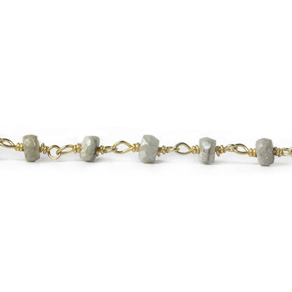 4mm Mystic Sapphire faceted rondelle Vermeil Chain by the foot 36 pieces