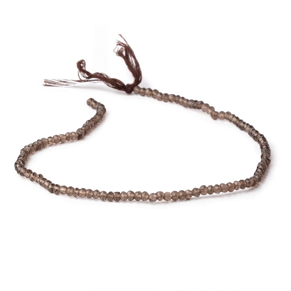 4mm Smoky Quartz Faceted Rondelle Beads 12.5 inch 108 pieces
