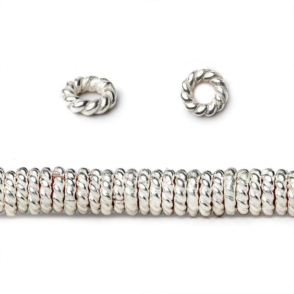 4mm Sterling Silver Plated Copper Twisted Jumpring 8 inch 178 beads