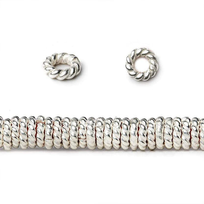4mm Sterling Silver Plated Copper Twisted Jumpring 8 inch 178 beads