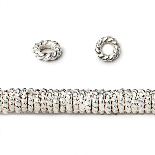 4mm Sterling Silver Plated Copper Twisted Jumpring 8 inch 178 beads